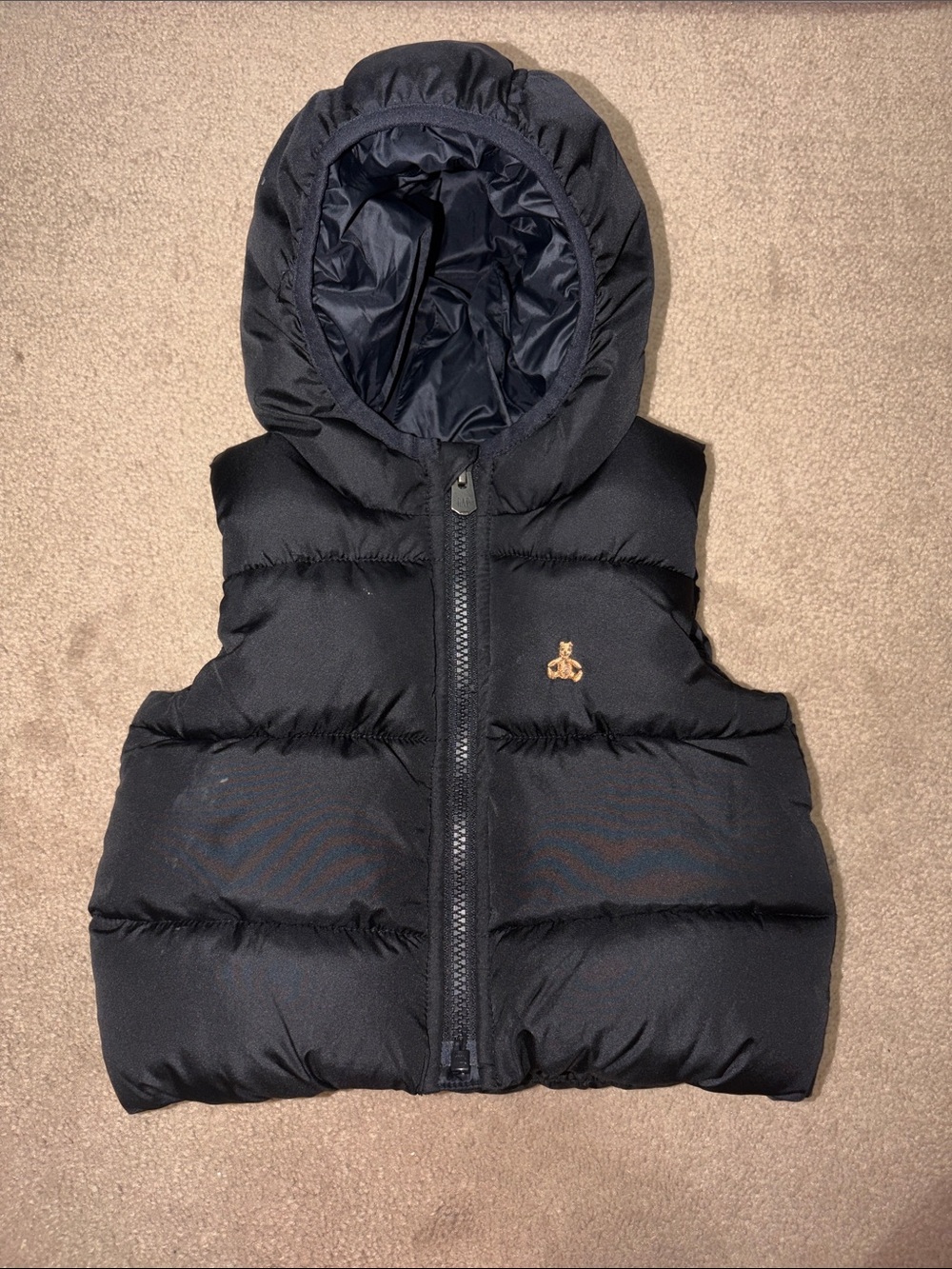 GAP Black Hooded Puffer Vest for Kids